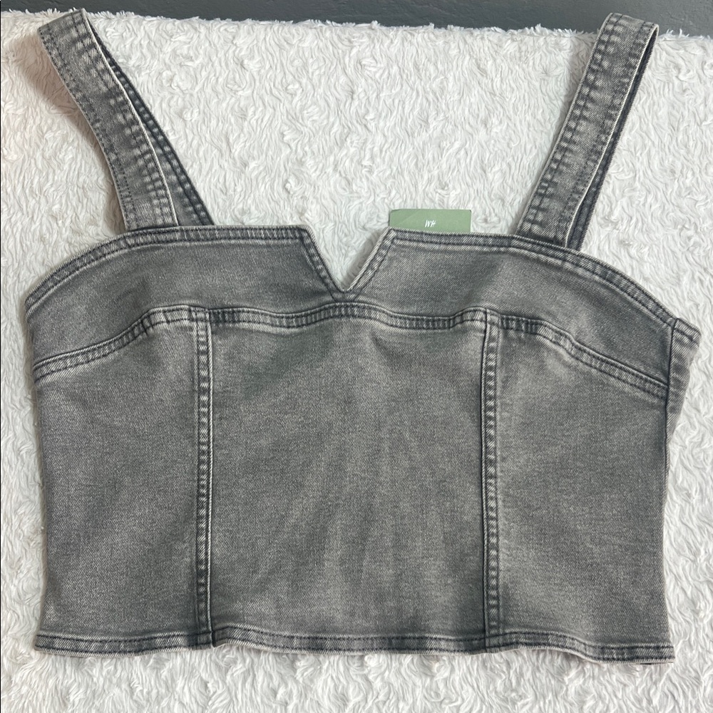 H&M Gray Denim Women's Top NWT